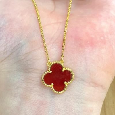 红玛瑙四叶草单花项链主图